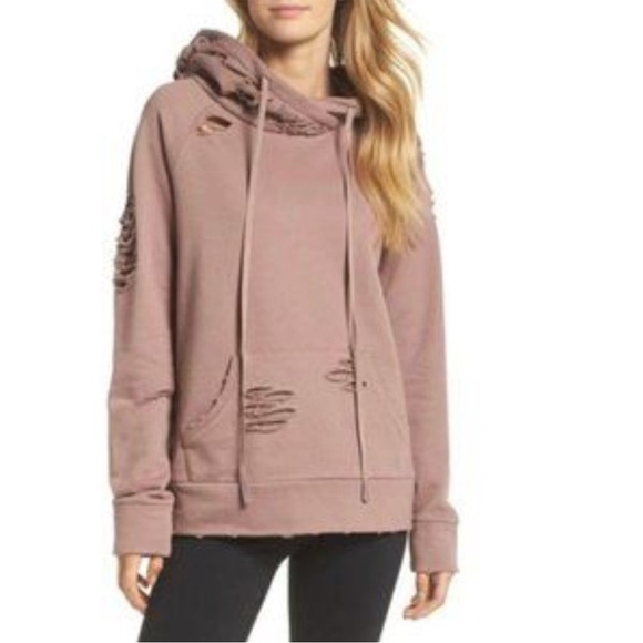 ALO Womens Ripped Hoodie Small - Picture 1 of 6